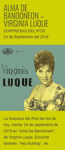 “Alma de Bandoneon”, de Virginia Luque – Sorpresas del iPod