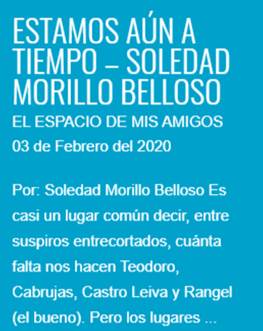 Entre “Estamos aún a tiempo" y “Antidote"